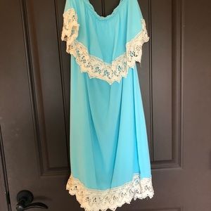 Peach Love blue dress